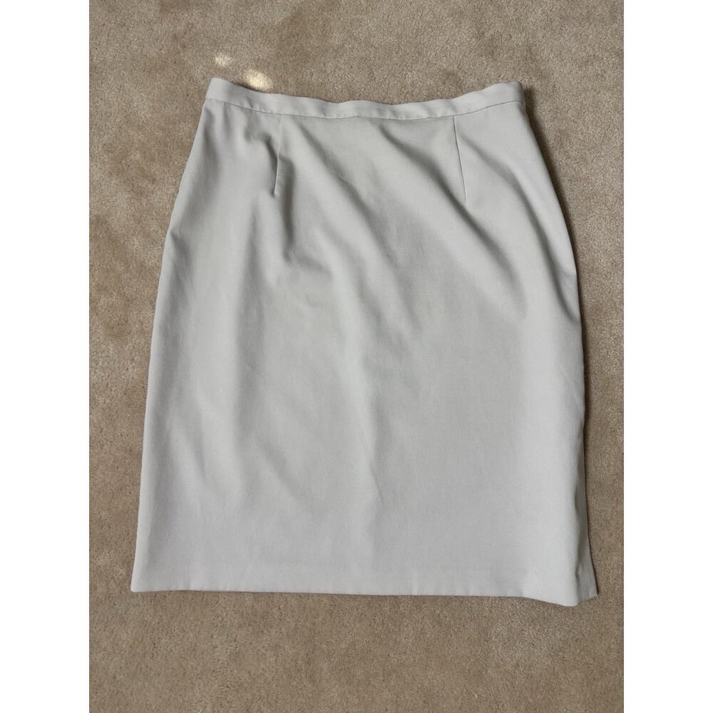 New York & Company Women's Silky Skirt Tan Beige Khaki Polyester Size 14